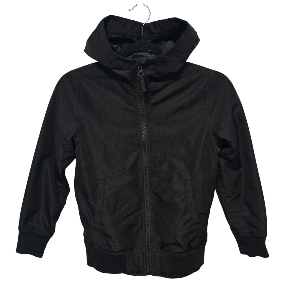 The Place Kids Black Hooded Zip Up Bomber‎ Jacket Size M 7 8